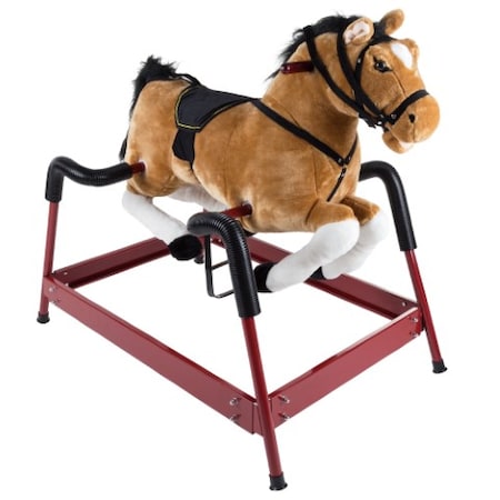 Toy Time Plush Spring Rocking Horse Ride-On, Brown 686026HYA